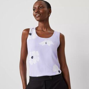 Ann Taylor Lilac floral silk shell NWT